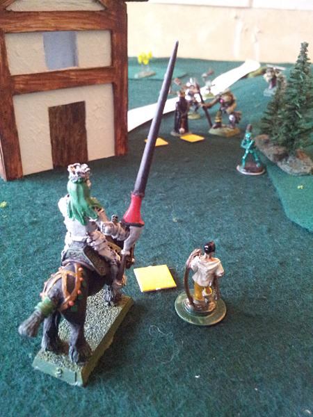 le chevalier vert - figurine 28mm fenryll  - charge et tue l'orc. regles de jeu SBH